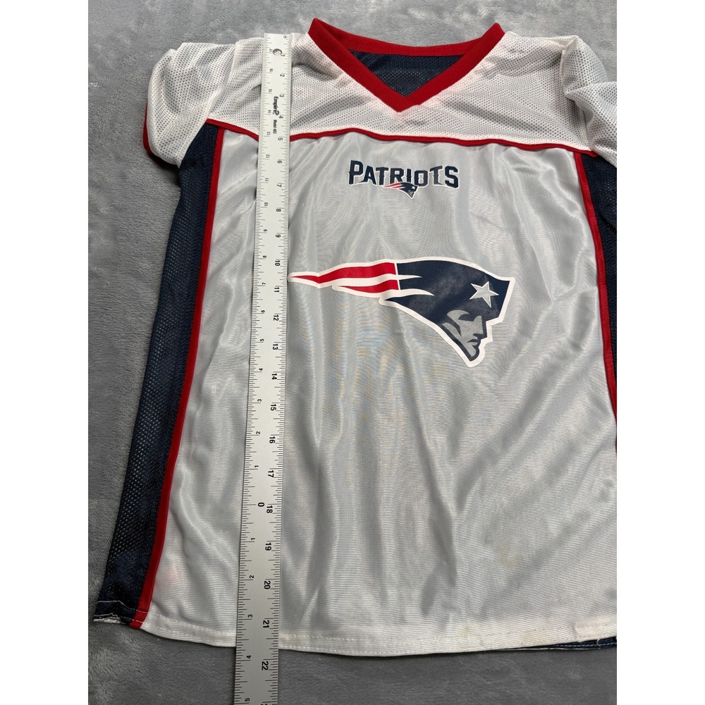 New England Patriots NFL Flag Football Jersey Boys M Gray Mesh Panels Play 60 - Picture 7 of 7